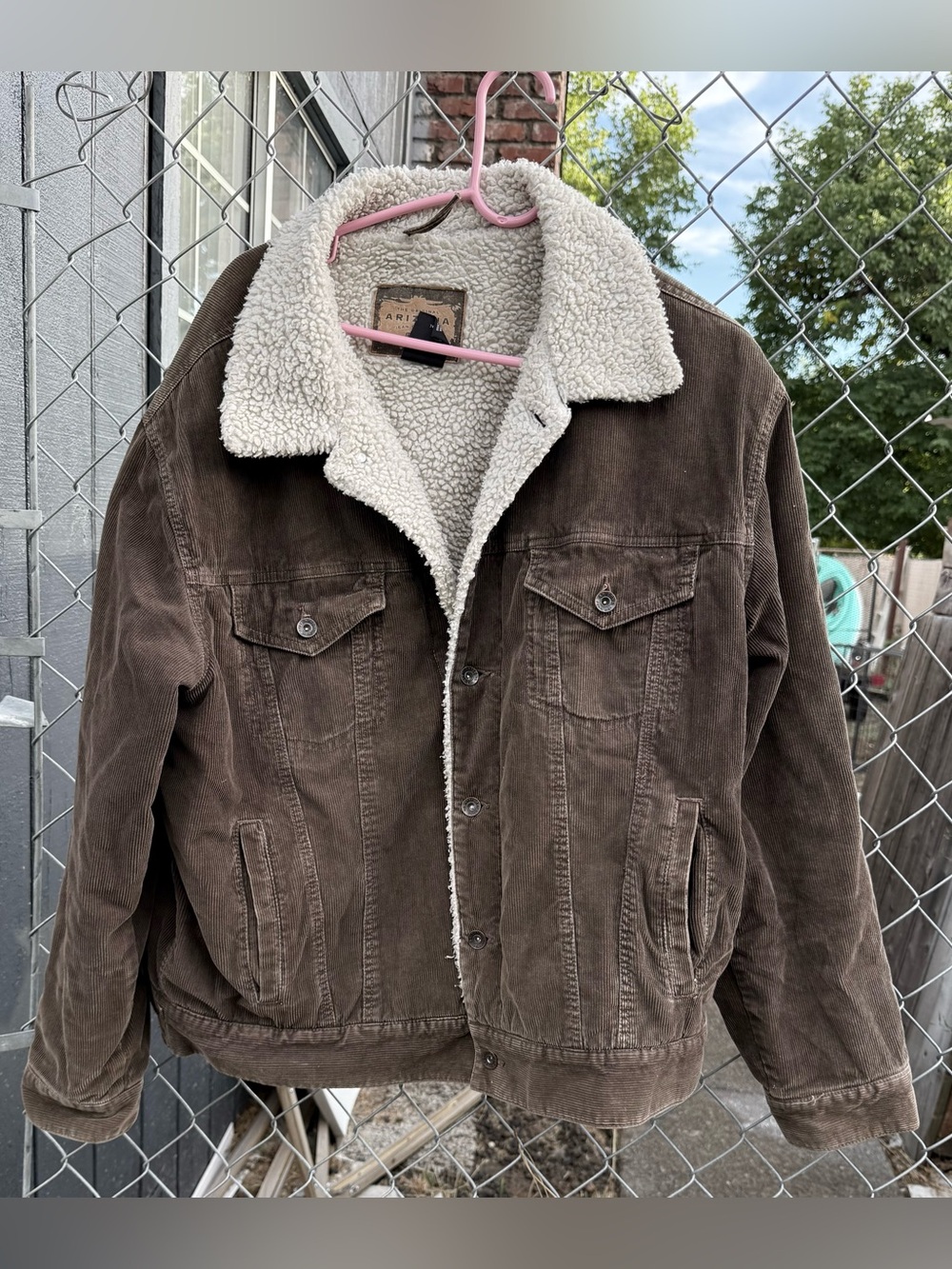 Arizona Jean Company Brown Corduroy Sherpa-Lined Jacket